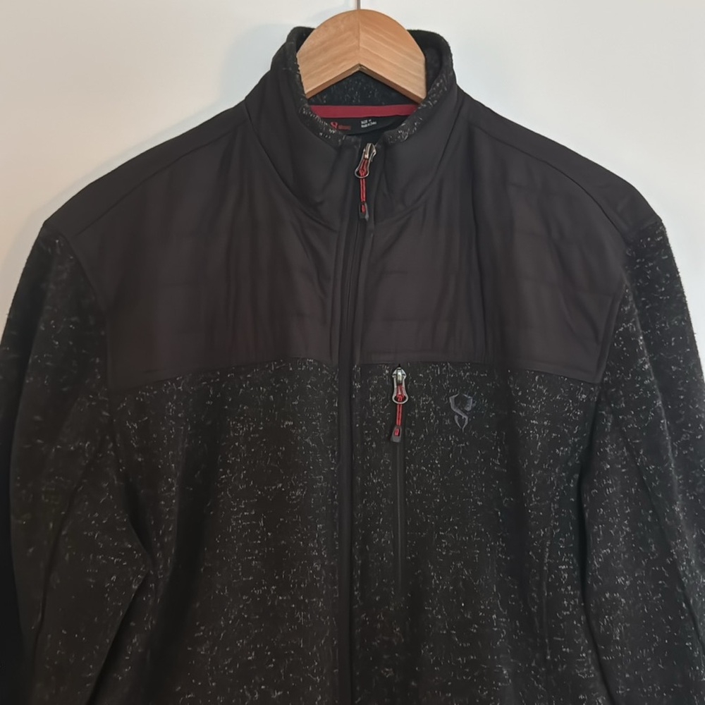 Stoic (Backcountry) Black, Grey Speckled, and Red Accents Zip-Up Jacket - Picture 3 of 12